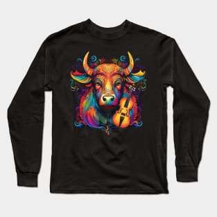 Water Buffalo Playing Violin Long Sleeve T-Shirt